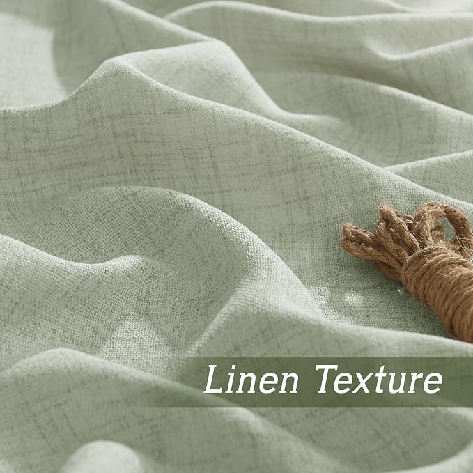 RYB HOME Linen Semi Sheer Curtains - Image 4