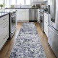 3x14 Washable Runner Rug：Modern Abstract Kitchen Soft Carpet Grey | by FXRHLP