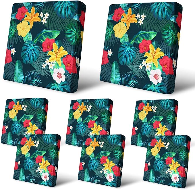8Pcs Patio Cushion Covers Stretch Outdoor Furniture Protector Slipcovers | by pickyNproud