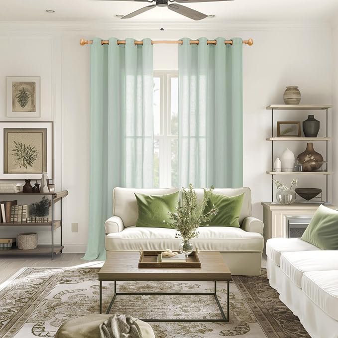 YoungsTex 90 Inches Length Linen Curtains - Image 2