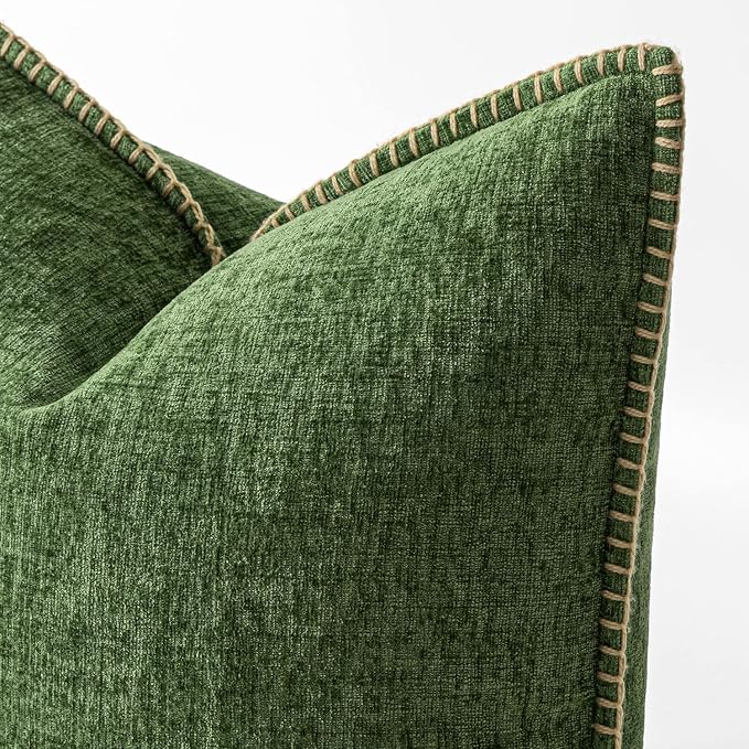 MIULEE Decorative Couch Throw Pillow Covers 20x20 Inch Forest Green 2 Pack | - Image 2