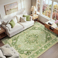 RELEANY Washable Area Rug, Water Repellent, Pet Friendly, Vintage Floral Boho by RELEANY