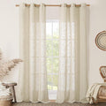 Beige Linen Curtains 84 Inches Long by LAMIT