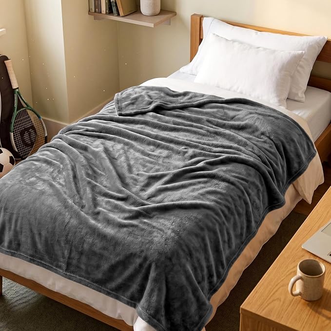Utopia Bedding Ultra Soft Fleece Bed Blanket Twin XL Size Grey | College Dorm by UTOPIABEDDING