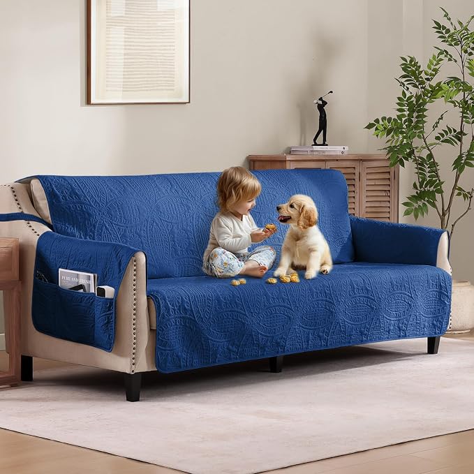 Quilted Grand Sofa Covers for 4 Cushion Couch, Couch Cover for Grand Sofa by Pamhaven