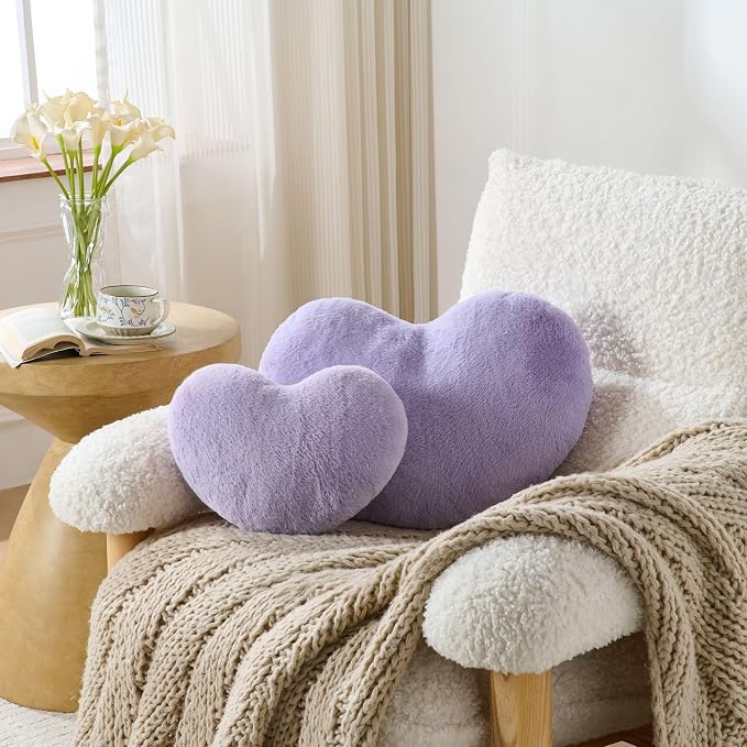 2PCS Throw Pillows Cute Room Decor Heart Pillow Home Decor Decorative Couch - Image 2