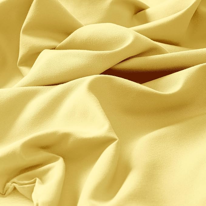 LuxClub 4 PC Sheet Set Bed Sheets Deep Pockets 16" Eco Friendly Wrinkle Free Cooling Machine Washable Hotel Bedding Silky Soft - Lemon California King