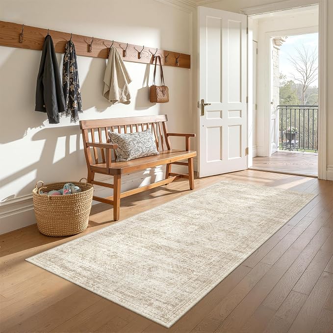 3x6 Runner Rug Non Slip, Washable Hallway Runner Rug, Nursery Room, Soft Runner by Restydon