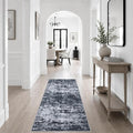 2x5 Washable Runner Rug：Modern Abstract Kitchen Carpet Black | by FXRHLP