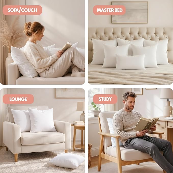 Utopia Bedding 24x24 Pillow Inserts, 2 Pack | Indoor cushion inserts - Image 5