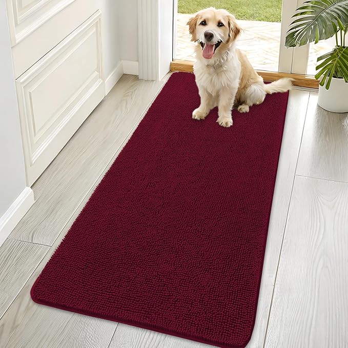 OLANLY Dog Door Mat for Muddy Paws 70x35, Super Absorbent Chenille Mud Mat | by OLANLY