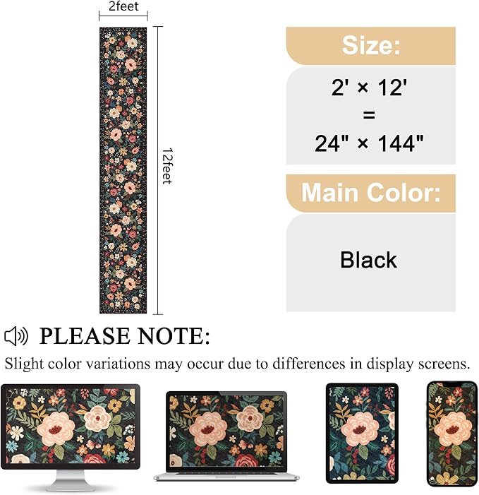 DUKINO 2x12 Washable Runner Rug, Non Slip Long Kitchen Runner Rug, Low Pile - Image 2