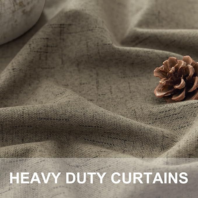 Brown Extra Long Blackout Curtains 108 Inch Long 9ft Back Tab Pocket Light - Image 3