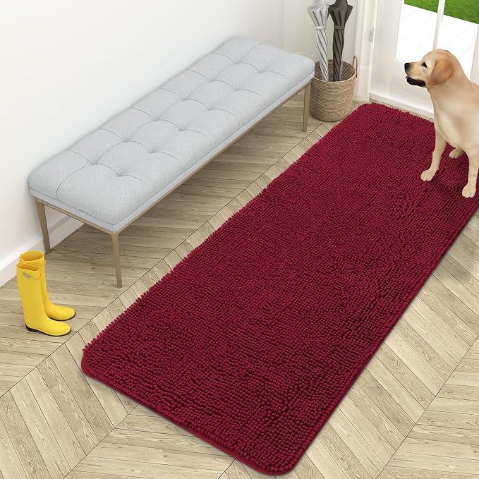 OLANLY Dog Door Mat for Muddy Paws 59x24, Super Absorbent Chenille Mud Mat | by OLANLY