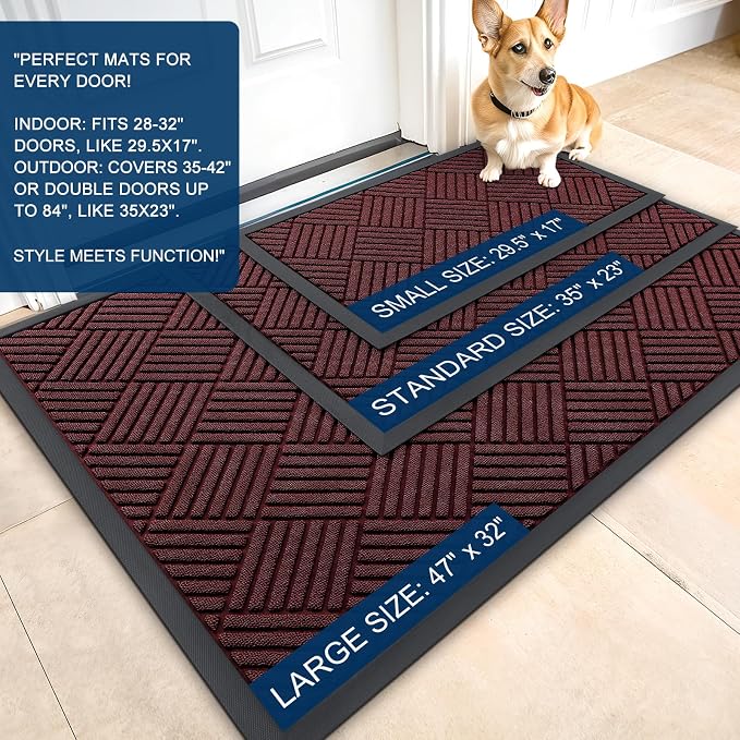 OLANLY Front Door Mat Outside Entrance 47x23, Waterproof Heavy-Duty Doormat | - Image 2