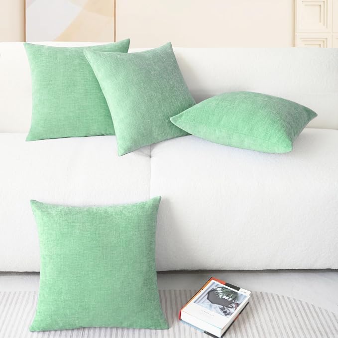CaliTime Decorative Couch Throw Pillow Covers 18 X 18 Inches Grey Green | Pack - Image 6