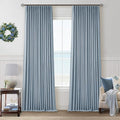 Dusty Blue Linen Black Out 120 Inch Curtains by Twodrapes