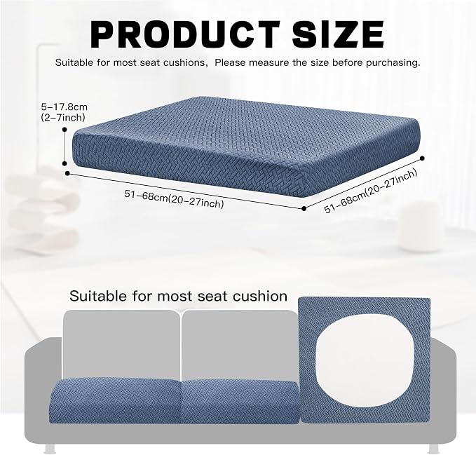 8Pcs Outdoor Cushion Covers, Elastic Patio Cushion Covers | Washable, - Image 2