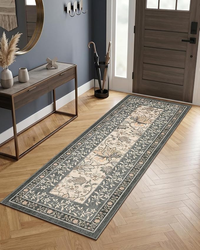 GarveeHome Grey Washable Kitchen Runner Rug: 2'6" x 8' Hallway Rug Non Slip - Image 2