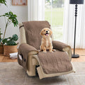 Toffee Quilted TV Recliner Covers, Medium Recliner Chair Covers, Lazy Boy Chair by Pamhaven
