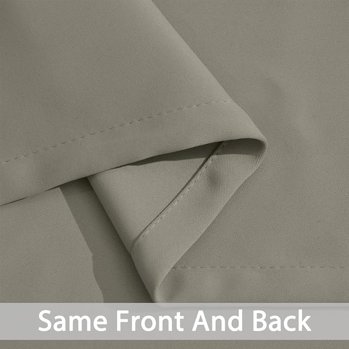 Yakamok Room Darkening Curtains 52x72 inch Length Taupe-Living Room | 2 panels - Image 6