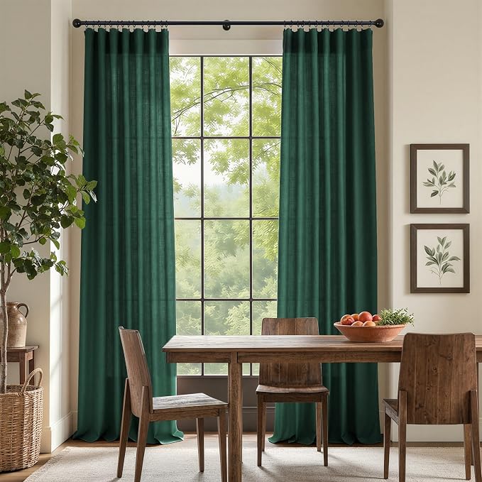 Dark Green Curtains 96 Inches Long - Image 2