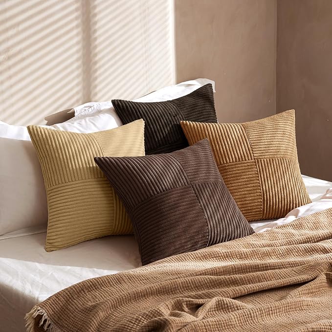 MIULEE Boho Decorative Throw Pillow Covers 20x20 Set of 4 Farmhouse Neutral - Image 4