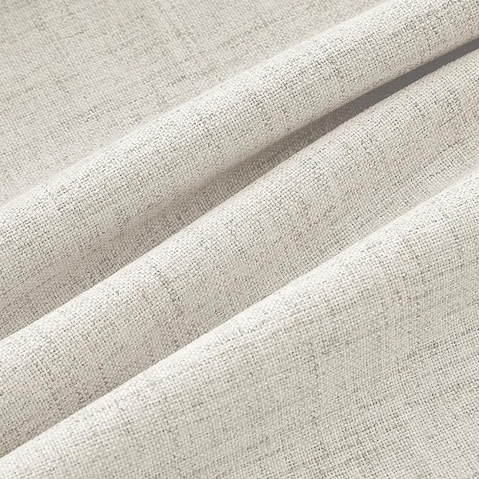 MIULEE 100% Blackout Linen Curtains 42 x 72 Inch Light Cream 2 Panels | Thermal - Image 9
