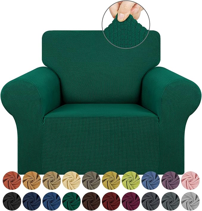 Stretch Chair Sofa Slipcover, Single Couch Cover, Hunter | 1-Piece Washable by KEKUOU