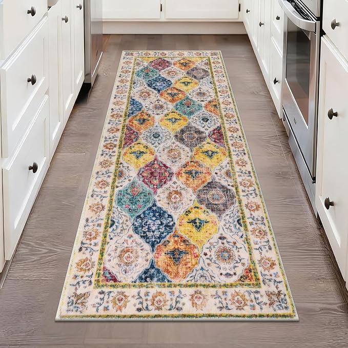 HEBE Hallway Runner Rug 2'x5', Washable Non Slip Kitchen Rug Runner | Soft Boho by HEBE
