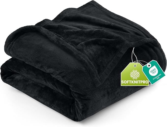 Utopia Bedding Ultra Soft Fleece Bed Blanket Full Size Black | Microfiber Plush by UTOPIABEDDING