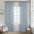 Dusty Blue 80 Inch Pinch Pleated Linen Curtains 2 Panels Set | Light Filtering by Twodrapes