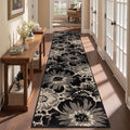 Findosom Hallway Runner Rug 3x10, Non Slip High-Low Textured Floral Washable by Findosom