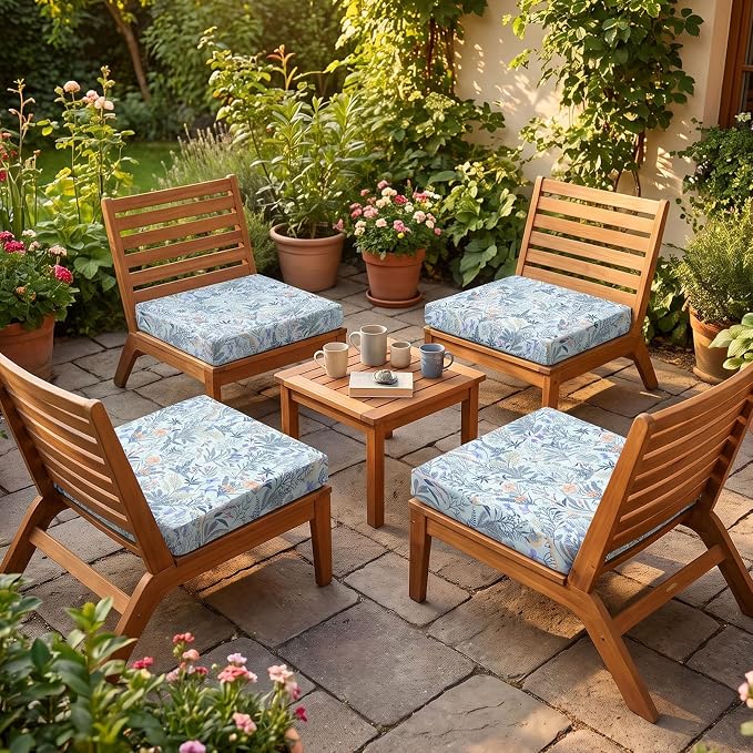 4Pcs Patio Cushion Covers Stretch Outdoor Furniture Protector Slipcovers | - Image 6