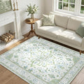 RELEANY Washable Area Rug, Water Repellent, Pet Friendly, Vintage Floral Boho by RELEANY