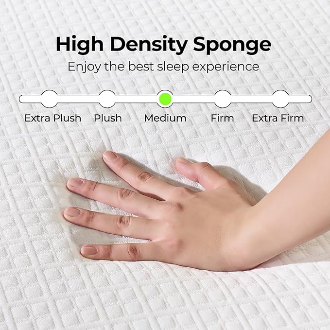 Rolanstar 8 Inch King Mattress Gel Memory for Cool Sleep & Pressure Relief, Medium Firm Feel, CertiPUR-US Certified, Mattress in a Box, White