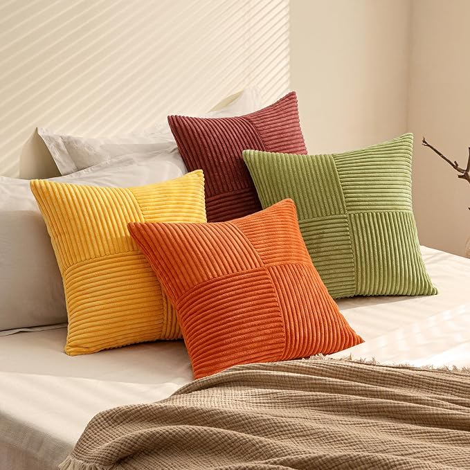 MIULEE Fall Yellow Orange Rust Throw Pillow Covers 18x18 Inch 4 Packs Boho - Image 6