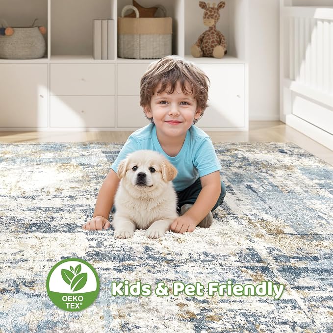 LOONGRUG 10x14 Area Rugs Washable Large Neutral Modern Living Room Rug | - Image 7