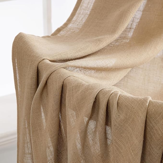 MIULEE Brown Linen Curtains 52x108 Inch Long - Image 6