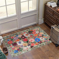Green Floral Area Rug 2x3 for Entryway Bedroom Kitchen | Ultra-Thin;Boho by WelcometoBabovid