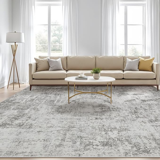 LOONGRUG 9x12 Area Rug Washable Large Neutral Modern Living Room Rugs | - Image 6