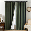 Pinch Pleated Linen Curtains 100% Blackout 84 Inches Long by AUSSPVOCT