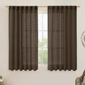 Linen Semi Sheer Curtains 48 Inch by LAMIT