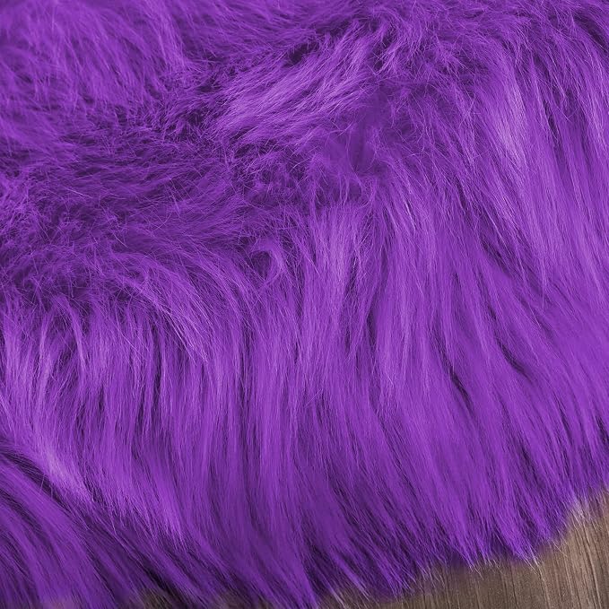 Latepis Runner 2x6 Purple Sheepskin Throw Rugs Washable Faux Fur Rug Shag - Image 8