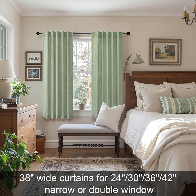 Sage Green Curtains 38 Inch Width - Image 2