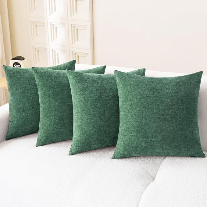 CaliTime Decorative Couch Throw Pillow Covers 18 X 18 Inches Dark Green | Pack by CaliTime