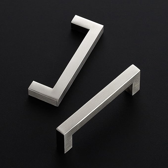 Ravinte 3 Pack 4 Inch Kitchen Square Cabinet Handles Satin Nickel Cabinet Pulls Brushed Nickel Drawer Pulls Kitchen Cabinet Hardware Handles