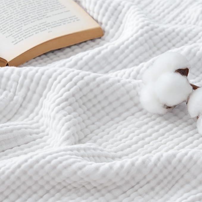 Bedsure 100% Cotton Muslin Blanket Queen Size by Unknown