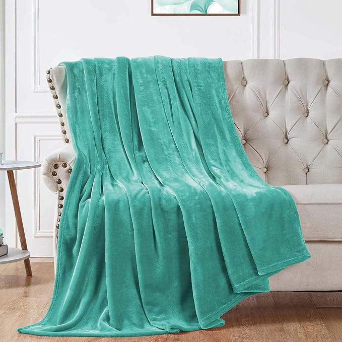 Walensee Fleece Blanket Plush Throw Fuzzy Lightweight (King Size 108x90 Turquoise) Super Soft Microfiber Flannel Blankets for Couch, Bed, Sofa Ultra Luxurious Warm and Cozy for All Seasons