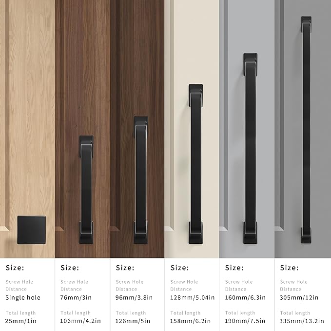 khtumeware 6 Pack 6-1/4 Inch Kitchen Cabinet Handles Matte Black Cabinet Pulls Black Drawer Pulls Kitchen Cabinet Hardware Kitchen Handles for Cabinets Cupboard Handles Drawer Handles